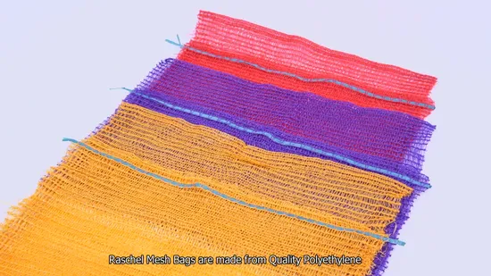 GRS SGS CE 공장 도매 플라스틱 포장 10kg 20kg 25kg 50kg Drawstring 장작 야채 과일 콩 감자 양파 오렌지 양배추 PE Raschel 그물 메쉬 가방